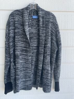 Simply Vera open front cardigan gray and black LG